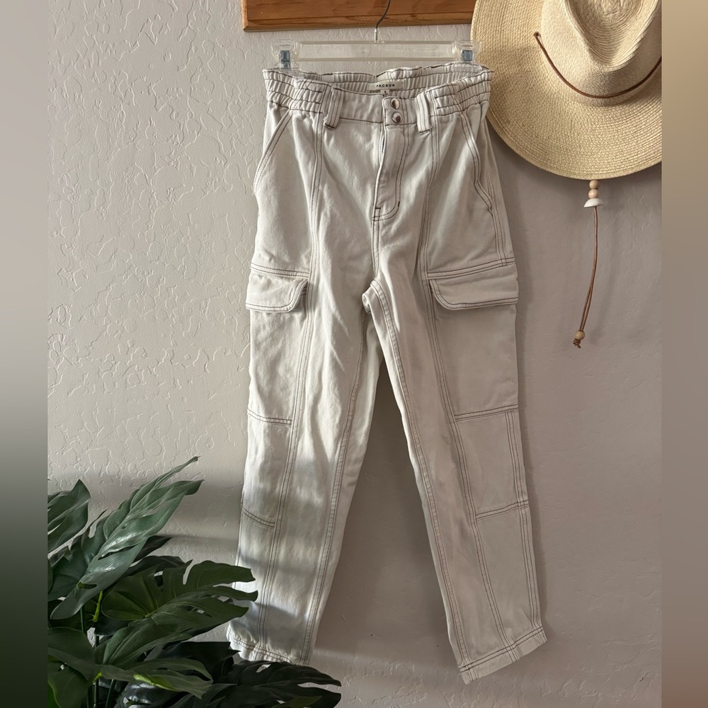 PacSun Women's Cream High Rise Jeans
